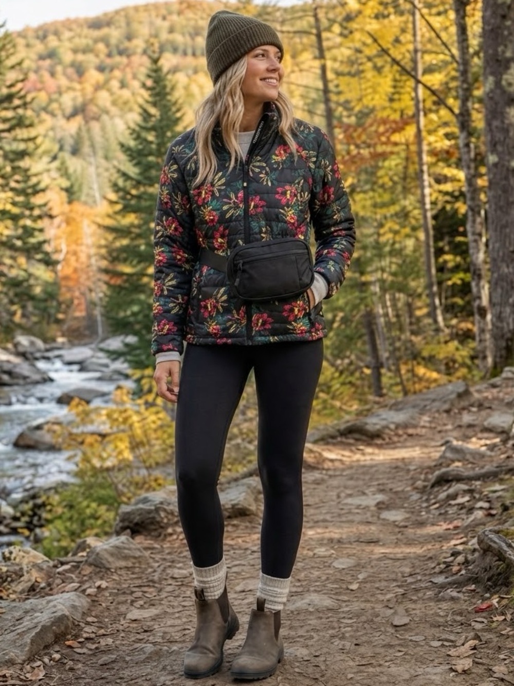 Mountain Warehouse Floral Lightweight Puffer Jacket Size US 8 Fall Outdoor